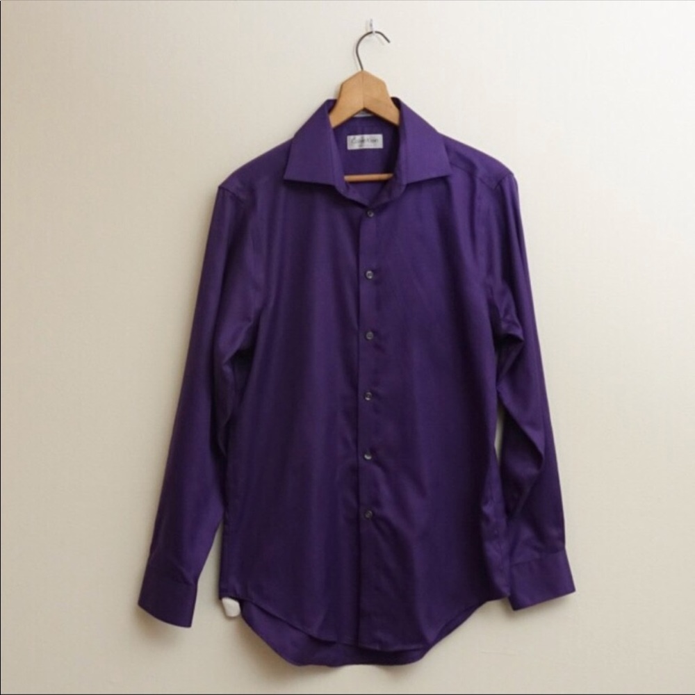 EUC Calvin Klein Slim-Fit Purple Dress Shirt